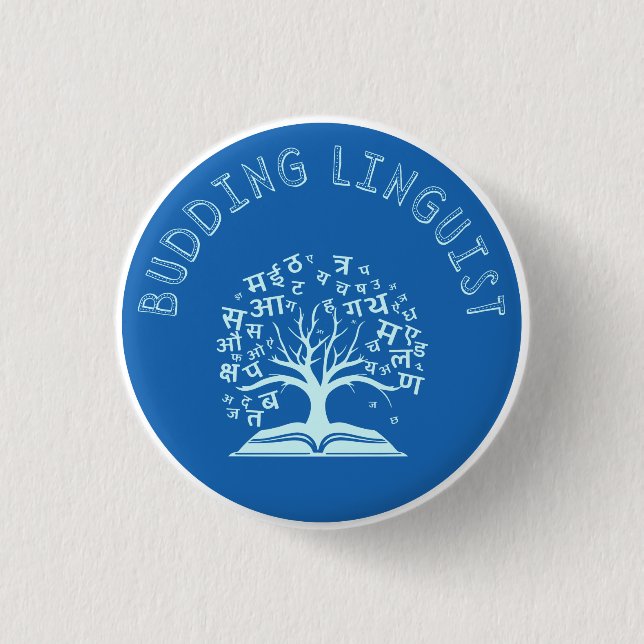 Budding Linguist 3 Cm Round Badge (Front)