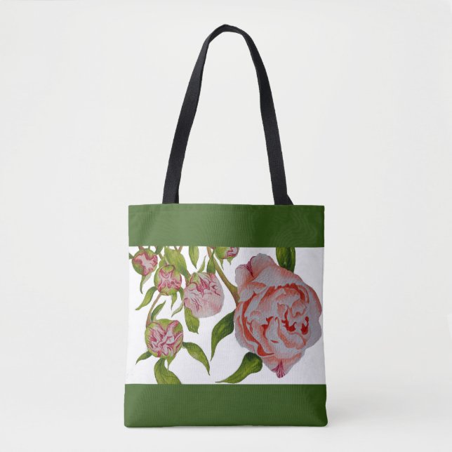 Budding Peonies on a Tote Bag (Front)