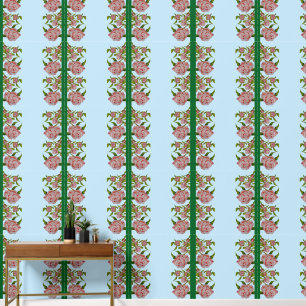Budding Peonies on a Wallpaper