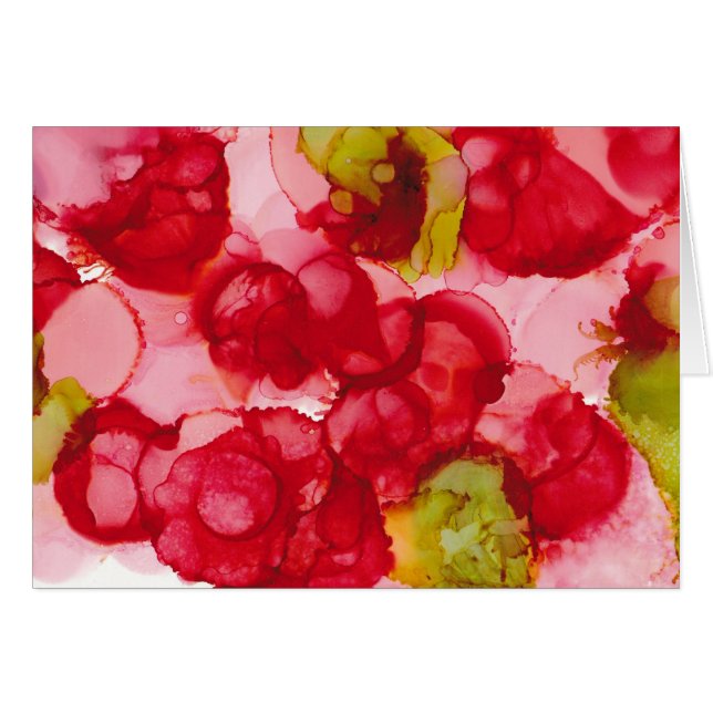 "Budding Red" - Alcohol Ink Art Print (Front Horizontal)