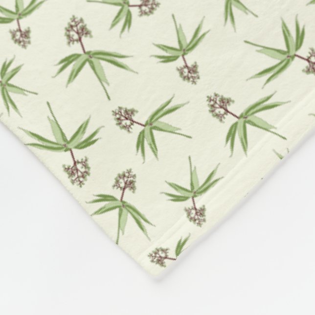 Budding Red Branches on cream - seamless pattern. Fleece Blanket (Corner)