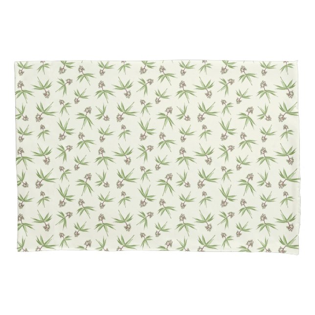 Budding  Red Branches on cream - seamless pattern. Pillowcase (Front)