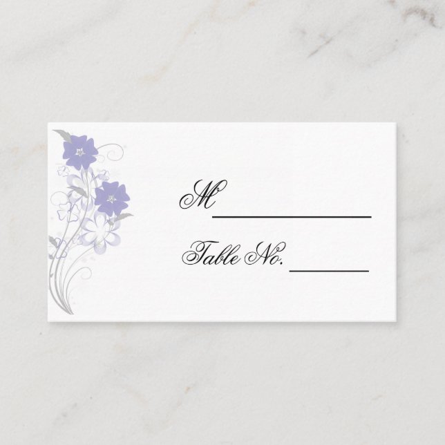 Budding Romance in Lavender Wedding Place Card (Front)