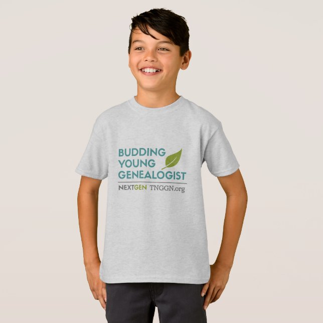 Budding Young Genealogist Kid's T-shirt (Front Full)
