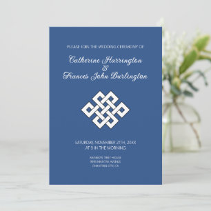 Buddism Endless Knot Buddhist Wedding Ceremony Invitation