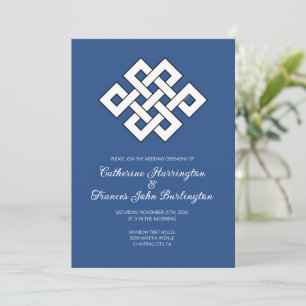 Buddism Endless Knot Buddhist Wedding Ceremony  Invitation