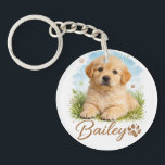 Buddy for Life Pet's Simple Modern Cool Typography Key Ring<br><div class="desc">Bring a paw-sitive vibe to your wardrobe with our "Golden Buddy" t-shirt. Featuring a stunning watercolor illustration of a fluffy golden retriever puppy, this tee is a tribute to our most loyal companions. Soft, stylish, and undeniably cute—it's the perfect gift for dog lovers and golden retriever parents. Wear your heart...</div>