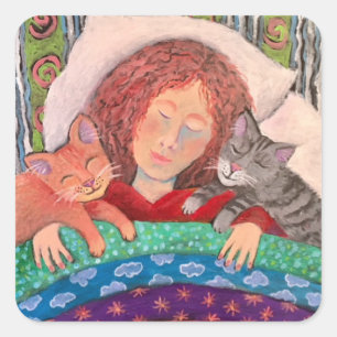 Buddy Sleep Square Sticker