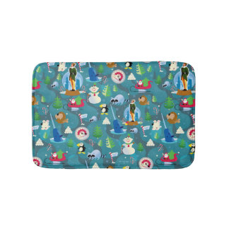 Buddy the Elf and Characters Teal Pattern Bath Mat