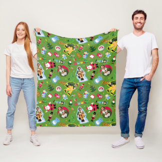Buddy the Elf and Christmas Icons Pattern Fleece Blanket