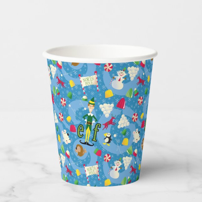 Buddy the Elf Cartoon Pattern Paper Cups (Front)