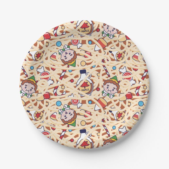 Buddy the Elf | Christmas Cheer Pattern Paper Plate (Front)