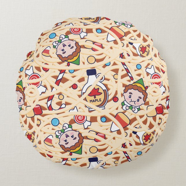 Buddy the Elf | Christmas Cheer Pattern Round Cushion (Front)