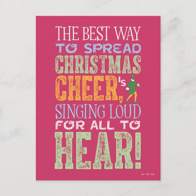 Buddy the Elf | Christmas Cheer Quote Postcard (Front)
