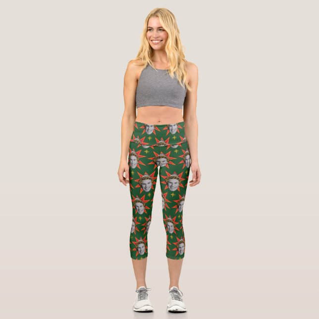 Buddy the Elf Emotions Pattern Capri Leggings (Front)