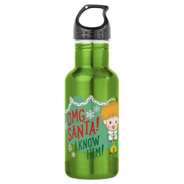 Buddy the Elf OMG Santa! I Know Him! 532 Ml Water Bottle (Front)