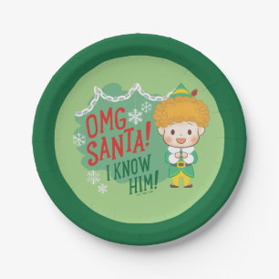 Buddy the Elf OMG Santa! I Know Him! Paper Plate