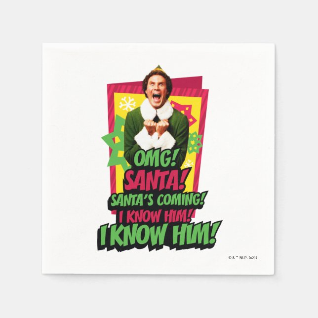 Buddy the Elf | OMG! Santa! Napkin (Front)