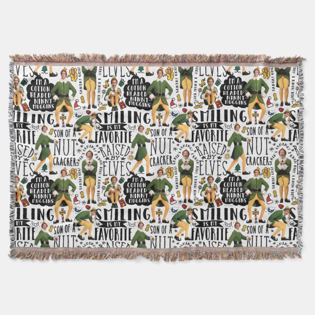 Buddy the Elf Quote Pattern Throw Blanket (Front)