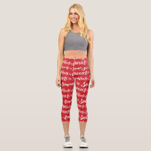 Buddy the Elf   Smiling is my Favourite Pattern Capri Leggings