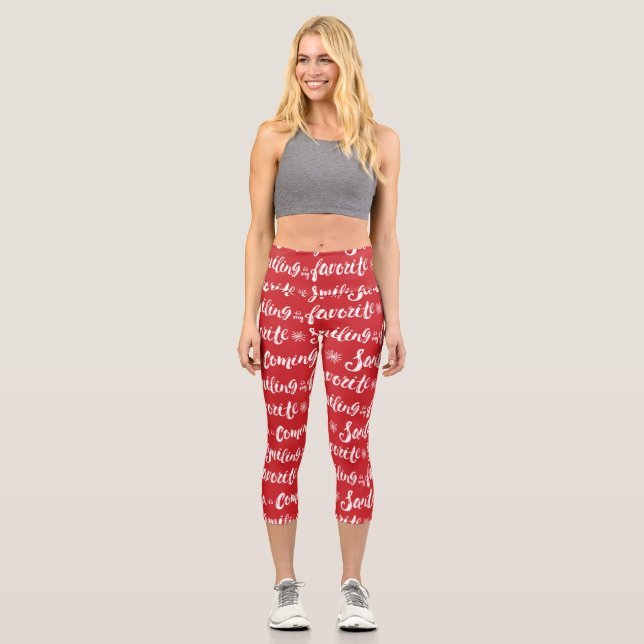 Buddy the Elf | Smiling is my Favourite Pattern Capri Leggings (Front)