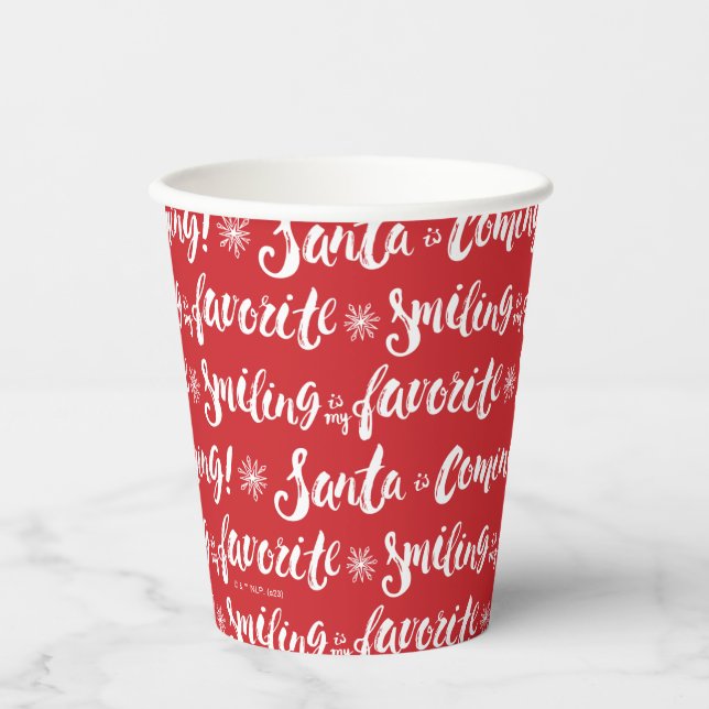 Buddy the Elf | Smiling is my Favourite Pattern Paper Cups (Front)