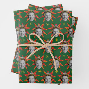 Buddy the Elf   Starburst Pattern Wrapping Paper Sheet