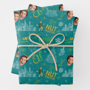 Buddy the Elf Teal Quote Pattern Wrapping Paper Sheet