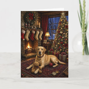 Buddy The Yellow Labrador Retriever Holiday Card 