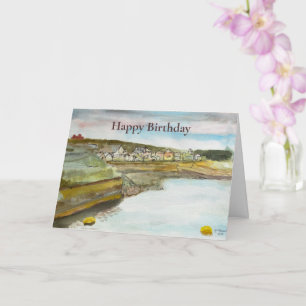 Bude Cornwall Coastal Happy Birthday Card