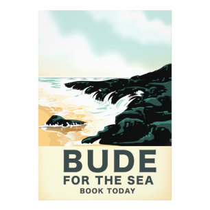 Bude Cornwall travel poster