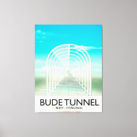 Bude Tunnel, Cornwall Parody Travel poster