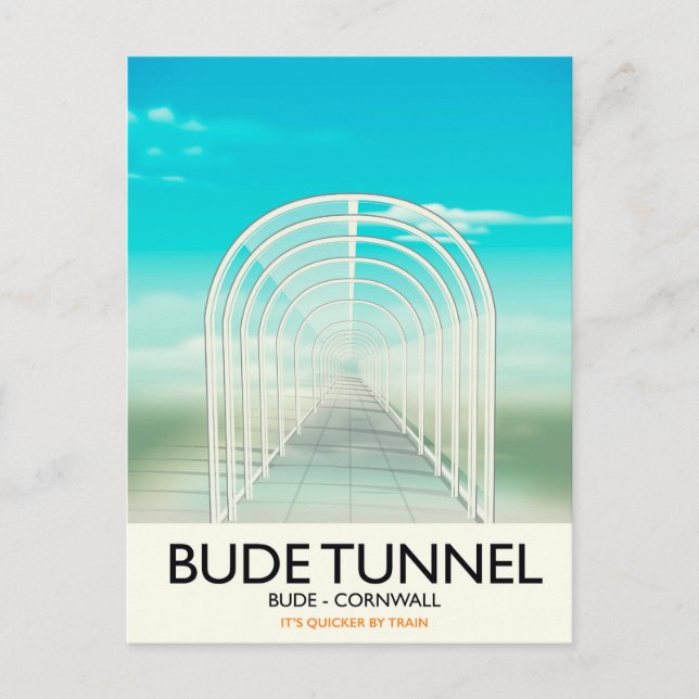 Bude Tunnel, Cornwall Parody Travel poster Postcard (Front)