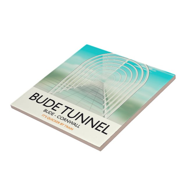 Bude Tunnel, Cornwall Parody Travel poster Tile (Side)