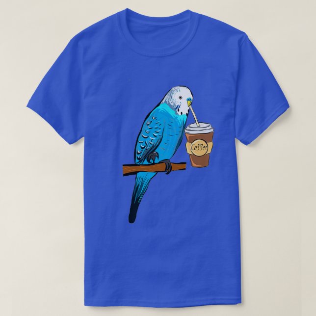 Budgerigar coffee bird pet T-Shirt (Design Front)