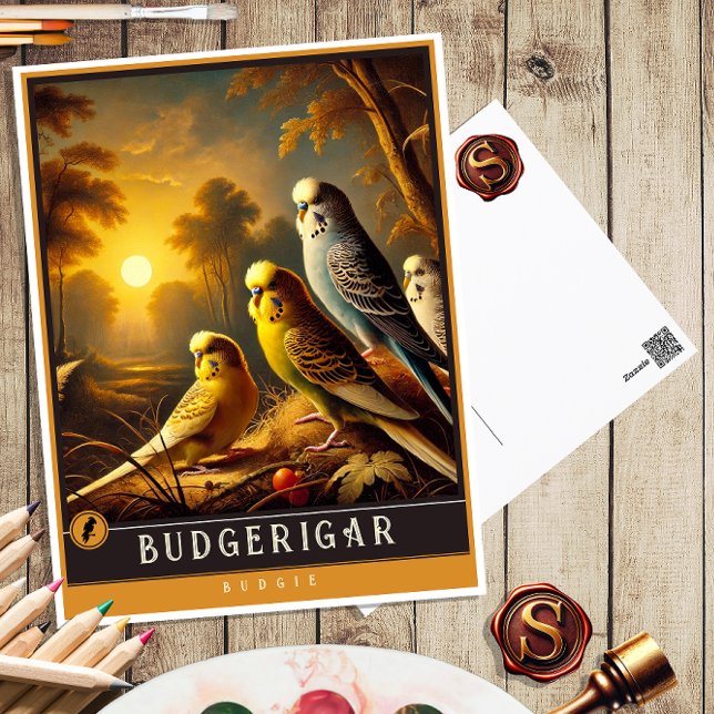 Budgerigar | Cute Family Vintage Animal Postcard (Creator Uploaded)