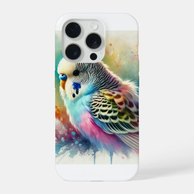 Budgerigar in Colorful Harmony 171024AREF122 - Wat iPhone Case (Back)