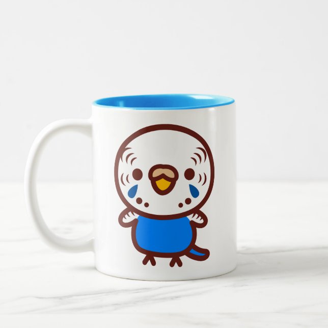 Budgerigar / Normal cobalt female Two-Tone Coffee Mug (Left)