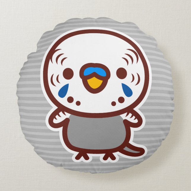 Budgerigar / Normal grey male Round Cushion (Front)