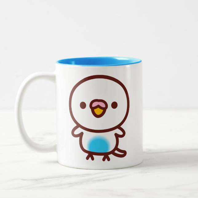 Budgerigar / Sky blue recessive pied Two-Tone Coffee Mug (Left)