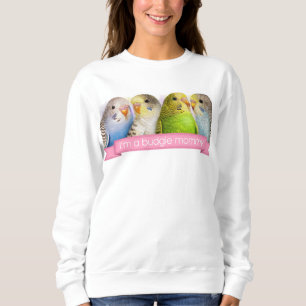Budgerigars realistic painting sweatshirt