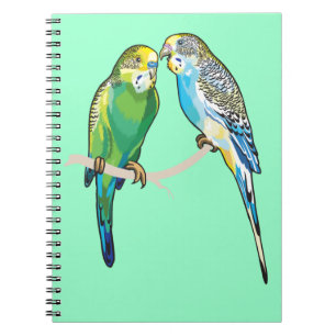 budgerigars spiral notebook
