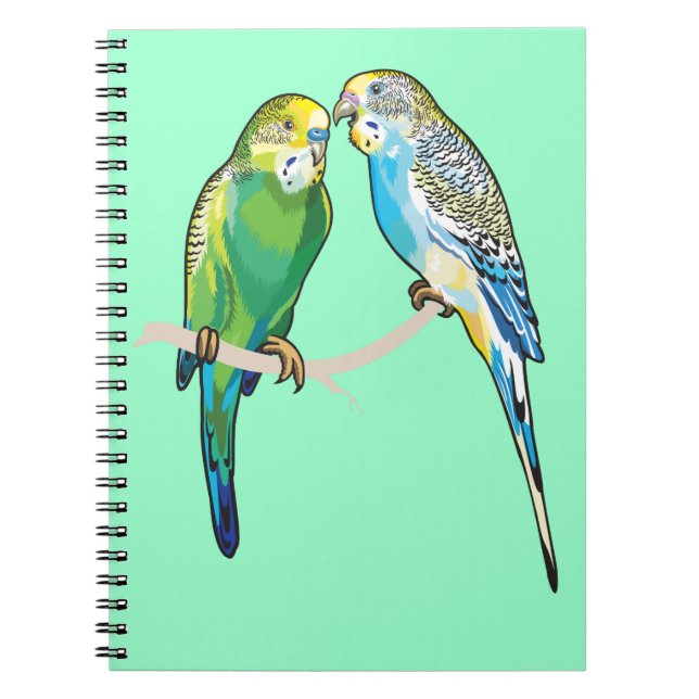 budgerigars spiral notebook (Front)