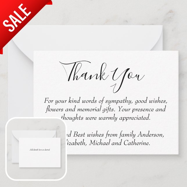 BUDGET 100 x Thank You Funeral Memorial NoteCards (Creator Uploaded)