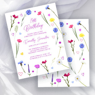 BUDGET 18th Birthday Party Wildflower Invitation