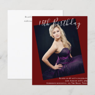 BUDGET 18th Birthday PHOTO Invite Announcement