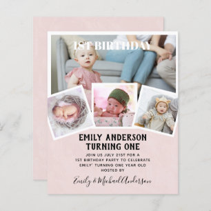BUDGET 1st Birthday PHOTO Invite or THANK YOU