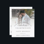 Budget 1st Xmas Mr Mrs Photo with 2022 Calendar<br><div class="desc">Budget 1st Xmas Mr Mrs Photo with 2022 Calendar on the back. A budget price SMALLER 4.5” x 5.6” flat card for your festive greetings on a shiny SEMI GLOSS 110 lb card stock (similar to the thickness of a postcard) PLEASE NOTE: The envelope supplied with this card is slightly...</div>