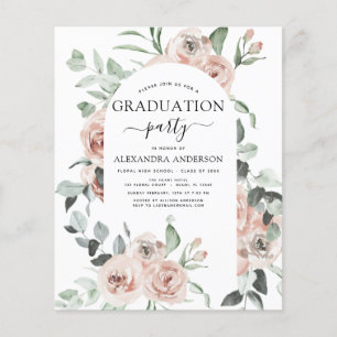 Budget 2021 Dusty Pink Graduation Floral Flyer