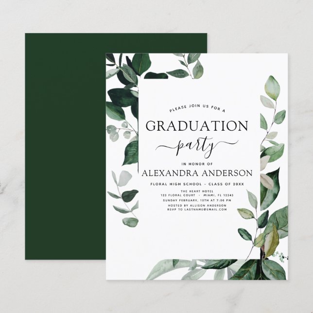 Budget 2021 Graduation Botanical Greenery (Front/Back)
